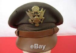 Casque Ou Chapeau De Broyeur D'officier De L'armée De L'air De L'armée De L'air Des États-unis Pendant La Seconde Guerre Mondiale Taille 7 Original