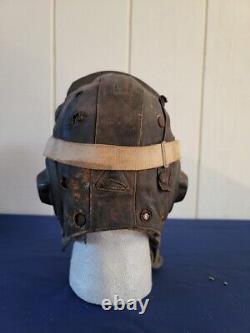 Casque Volant En Cuir Russe Ww2 1944 Avec Lunettes De L'armée De L'air Américaine Mid-ww2