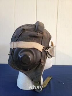 Casque Volant En Cuir Russe Ww2 1944 Avec Lunettes De L'armée De L'air Américaine Mid-ww2