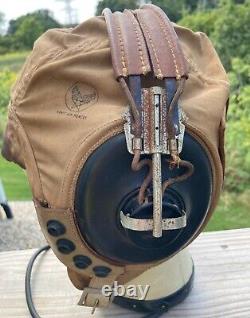 Casque de pilote d'été AN-H-15 des Forces aériennes de l'armée des États-Unis RARE HEADSET