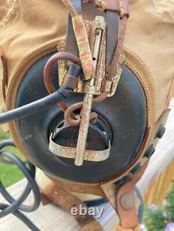 Casque de pilote d'été AN-H-15 des Forces aériennes de l'armée des États-Unis RARE HEADSET