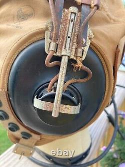 Casque de pilote d'été AN-H-15 des Forces aériennes de l'armée des États-Unis RARE HEADSET