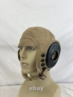 Casque de vol d'été pour pilotes de l'US Army Air Forces de la Seconde Guerre mondiale AN-H-15 1944, taille moyenne, excellent état