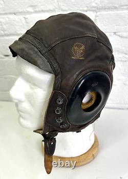 Casque de vol en cuir A-11 pour les pilotes originaux de l'armée de l'air de l'US Army pendant la Seconde Guerre mondiale