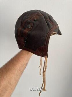 Casque de vol en cuir d'hiver B-6 des Forces aériennes de l'Armée américaine de la Seconde Guerre mondiale Taille petite