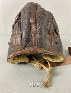 Casque de vol en cuir d'hiver B-6 des Forces aériennes de l'armée américaine de la Seconde Guerre mondiale taille petite