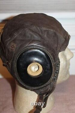 Casque de vol en cuir de l'armée de l'air américaine de la Seconde Guerre mondiale de type A-11, Original, Grand format