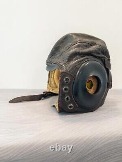 Casque de vol en cuir de la Seconde Guerre mondiale de l'US Army Air Forces, modèle A 3189, taille moyenne