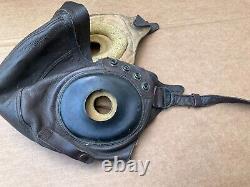 Casque de vol en cuir de type A-11 pour pilote de l'armée de l'air, taille large, fabriqué par Selby Shoe Co.