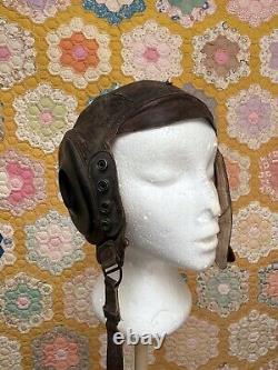 Casque de vol en cuir de type A-11 pour pilotes de l'armée/forces aériennes de la Seconde Guerre mondiale