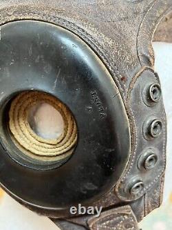 Casque de vol en cuir de type A-11 pour pilotes de l'armée/forces aériennes de la Seconde Guerre mondiale