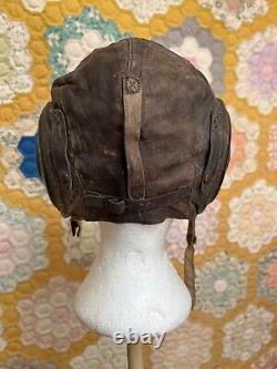 Casque de vol en cuir de type A-11 pour pilotes de l'armée/forces aériennes de la Seconde Guerre mondiale