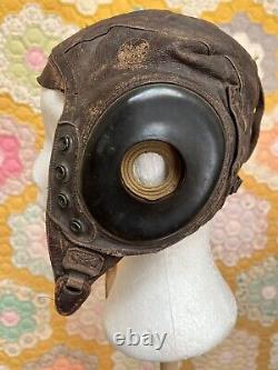 Casque de vol en cuir de type A-11 pour pilotes de l'armée/forces aériennes de la Seconde Guerre mondiale