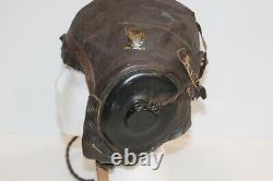 Casque de vol en cuir original de l'USAAF Army Air Force A-11 + casque ANB-H-1