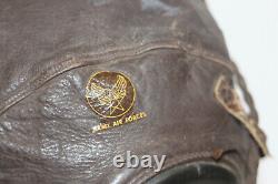 Casque de vol en cuir original de l'USAAF Army Air Force A-11 + casque ANB-H-1