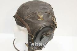 Casque de vol en cuir original de l'USAAF Army Air Force A-11 + casque ANB-H-1