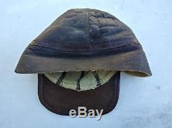 Casquette Pour Mécanicien En Peau De Mouton / Cuir B-2 De L'armée De Terre Américaine Ww2, Taille 7