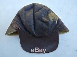 Casquette Pour Mécanicien En Peau De Mouton / Cuir B-2 De L'armée De Terre Américaine Ww2, Taille 7