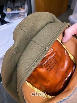 Casquette de pilote d'écraseur de l'armée de l'air de l'US Army Air Force AAC de la Seconde Guerre mondiale - 7 1/8ème