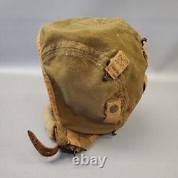 Casquette de vol en toile de coton d'origine de la Seconde Guerre mondiale de l'US ARMY AIR FORCE de type A-9