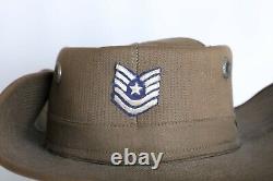 Chapeau de brousse de la guerre du Vietnam vintage Boonie US Army Air Forces Technical Sergeant