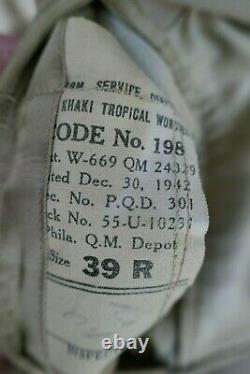 Deuxième Guerre Mondiale Usaaf 15th Army Air Force Captain Bombardier Khaki Uniforme 39r & Pantalons 1942
