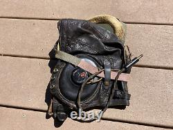 Ensemble de casque de vol filaire avec masque à oxygène et lunettes de l'USAAF de la Seconde Guerre mondiale