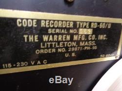 Estate Rare Us Army & Air Force Tube Code Enregistreur Rd-60 / U Avec Livraison