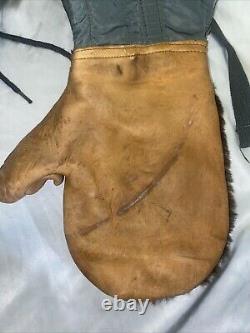 Gants de mitaines en cuir de l'US Army Air Force de la Seconde Guerre mondiale, taille moyenne N-4B, USAF B-17