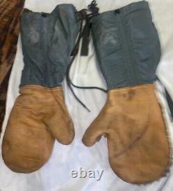 Gants de mitaines en cuir de l'US Army Air Force de la Seconde Guerre mondiale, taille moyenne N-4B, USAF B-17