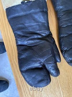 Gants de mitrailleur en cuir de l'armée de l'air de l'US Army de la Seconde Guerre mondiale, modèle A9 A-9, taille large.