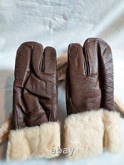 Gants en peau de mouton de type A-9 de la Seconde Guerre mondiale taille M Force aérienne Armée # 34D3414 NEUF