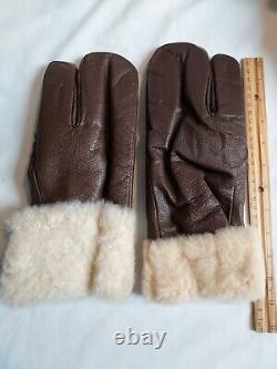 Gants en peau de mouton de type A-9 de la Seconde Guerre mondiale taille M Force aérienne Armée # 34D3414 NEUF