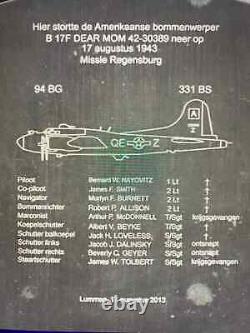 Groupe de documents sur les disparus en mission des artilleurs de la forteresse volante B-17 de l'US Army Air Forces de la Seconde Guerre mondiale