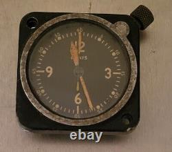 Horloge de cockpit de l'US Army Air Force de la Seconde Guerre mondiale sur support en bois/à réparer