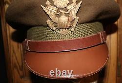 II Us Army Ww / Armée De Olive Drab Officier De L'aviation Chapeau De Laine Named Grand Aigle