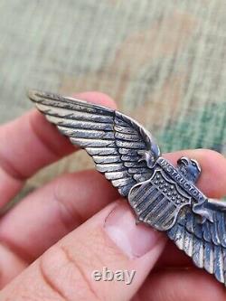 Insigne d'ailes de pilote instructeur de l'US Army Air Corps Air Force de la Seconde Guerre mondiale