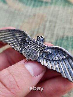 Insigne d'ailes de pilote instructeur de l'US Army Air Corps Air Force de la Seconde Guerre mondiale