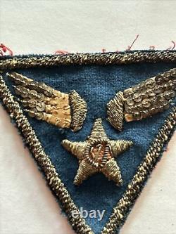 Insigne d'épaule en fil d'or de la 12e Force aérienne de l'USAAF de l'armée américaine de la Seconde Guerre mondiale en Italie