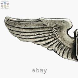 Insigne de pilote des forces aériennes de l'armée de la WWII Luxenberg en argent 3-1/16 taille WWII