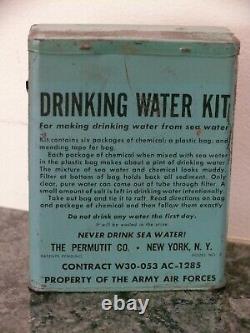 Kit d'eau potable de l'US ARMY AIR FORCES, Seconde Guerre mondiale 1945 Iwo Jima ou Ie Shima, Okinawa