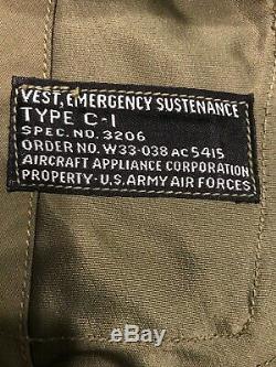 La Seconde Guerre Mondiale Us Army Air Forces Pilotes D'urgence Subsistance Type C-1 Vest Vol