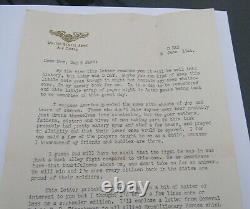 Lettre dactylographiée de l'armée de l'air de 1944 à la maison pour le jour J et lettre originale de la force d'invasion