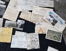 Lettres de la Seconde Guerre mondiale, papiers, photos, écussons du Minnesota, Sergent Technique de la 5ème Armée de l'Air.