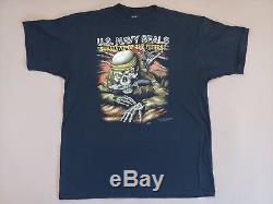 Lot De (6) T-shirts Vintage Nos 3d Embleme T-shirts Med-xl Marine Navy Air Force Usmc
