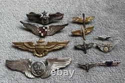 Lot de 11 ailes originales de l'US Army Air Force (AAF) vintage