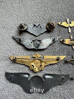 Lot de 11 ailes originales de l'US Army Air Force (AAF) vintage