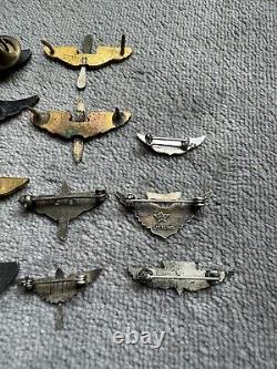 Lot de 11 ailes originales de l'US Army Air Force (AAF) vintage