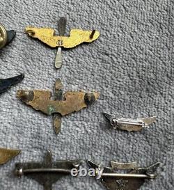 Lot de 11 ailes originales de l'US Army Air Force (AAF) vintage