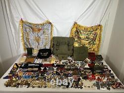 Lot de 427 épingles et patchs militaires vintage de la Première Guerre mondiale, de la Seconde Guerre mondiale, du Vietnam, de l'armée de l'air, de l'armée de terre, de la marine et des marines.